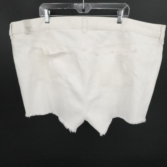 Torrid Shorts Women 26 White Denim Button Fly Raw Hem Distressed Cut Off Summer - Picture 2 of 14